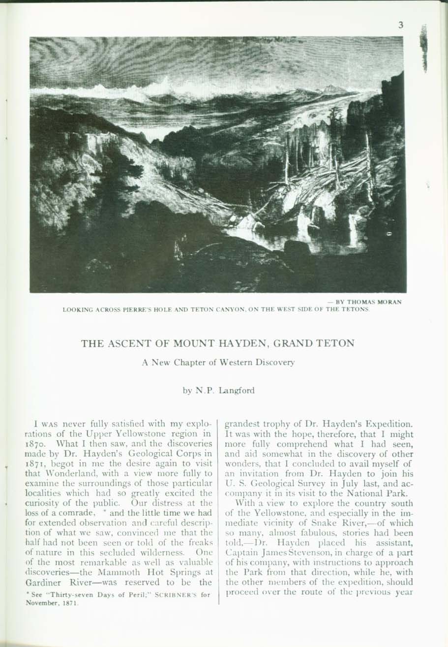 THE ASCENT OF MOUNT HAYDEN, GRAND TETON, 1872: a new chapter of Western Discovery. vist0066c